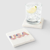 Patriottisch Amerikaans Vlag Stenen Onderzetter (Zijkant)