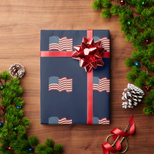 Patriottisch Amerikaans Vlag Vakantiewrap Cadeaupapier