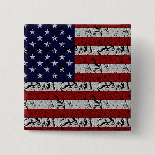 Patriottisch Amerikaans Vlag van de Verenigde Stat Vierkante Button 5,1 Cm (Voorkant)