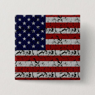 Patriottisch Amerikaans Vlag van de Verenigde Stat Vierkante Button 5,1 Cm