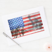 Patriottisch Amerikaans vlagbeeld van vrijheid Rechthoekige Sticker (Envelop)