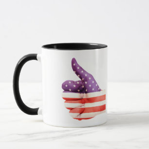 Patriottisch Amerikaans vlaggekleurd handschrift Mok