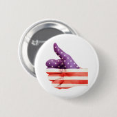 Patriottisch Amerikaans vlaggekleurd handschrift Ronde Button 5,7 Cm (Voorkant /achterkant)