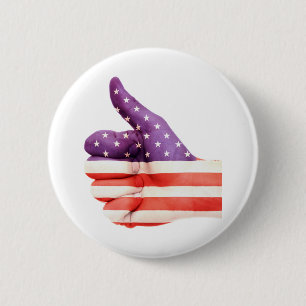 Patriottisch Amerikaans vlaggekleurd handschrift Ronde Button 5,7 Cm