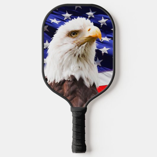 Patriottisch Amerikaans vlaggen-eagle-monogram Pickleball Paddle (Voorkant)