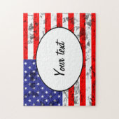 Patriottisch Amerikaans vlaggenontwerp Legpuzzel (Verticaal)