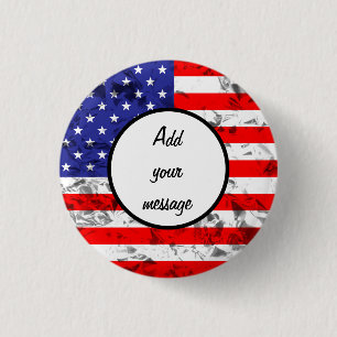 Patriottisch Amerikaans vlaggenontwerp Ronde Button 3,2 Cm