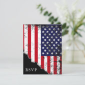 Patriottisch Amerikaans vlaggenRSVP Antwoord (Staand voorkant)