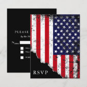 Patriottisch Amerikaans vlaggenRSVP Antwoord (Voorkant / Achterkant)