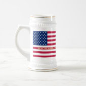 Patriottisch Amerikaans vlaggestaat monogram Bierpul (Links)