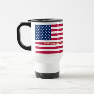 Patriottisch Amerikaans vlaggestaat monogram Reisbeker
