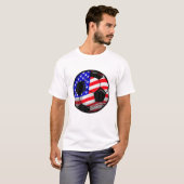 Patriottisch Amerikaans vlaggetje op 4 juli T-shirt (Voorkant volledig)