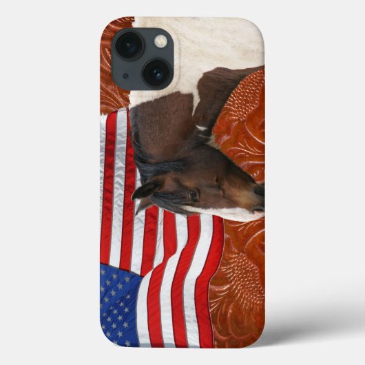 Patriottisch Amerikaans vlaggetje, pinto- en kunst Case-Mate iPhone Case (Achterkant)