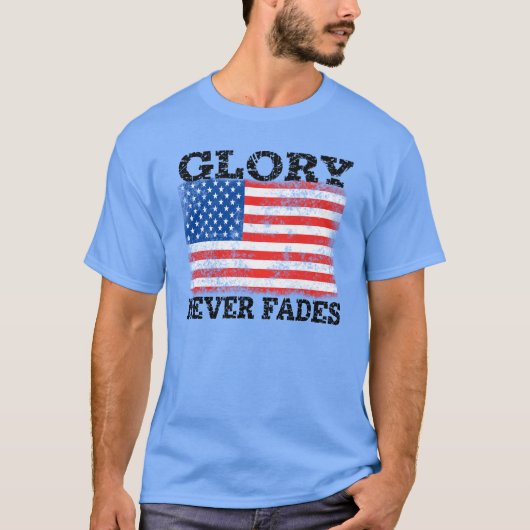 Patriottisch Amerikaans vlaggewaal doet nooit flau T-shirt (Voorkant)