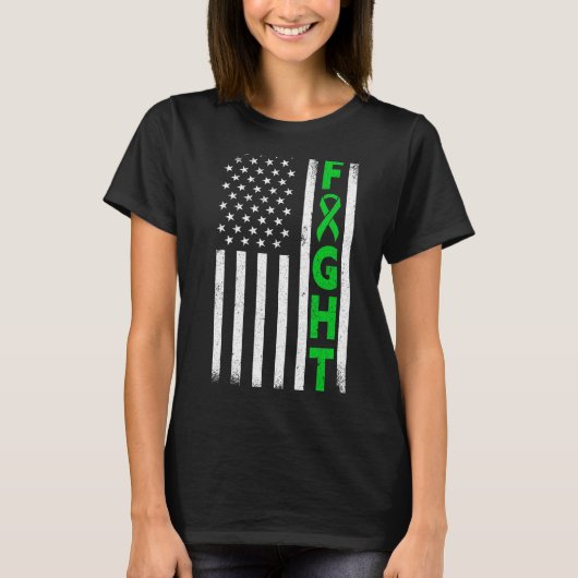 Patriottisch Amerikaans vlaggroen lintlint geestel T-shirt (Voorkant)