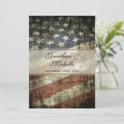  Patriottisch Amerikaans vlaghuwelijk Kaart (Staand voorkant)