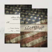  Patriottisch Amerikaans vlaghuwelijk RSVP Kaartje (Voorkant / Achterkant)