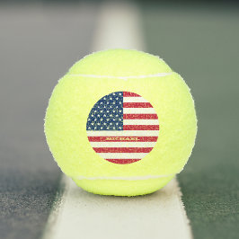 Patriottisch Amerikaans vlagmonogram op maat Tennisballen