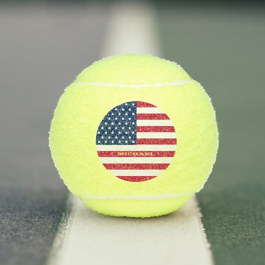Patriottisch Amerikaans vlagmonogram op maat Tennisballen