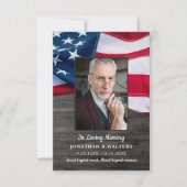 Patriottisch Amerikaans vlagveteraan Memorial Fune Bedankkaart (Voorkant)