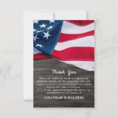 Patriottisch Amerikaans vlagveteraan Memorial Fune Bedankkaart (Achterkant)