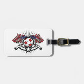 Patriottisch Amerikaans Voetbal Ontwerp USA Vlag F Bagagelabel (Voorkant horizontaal)