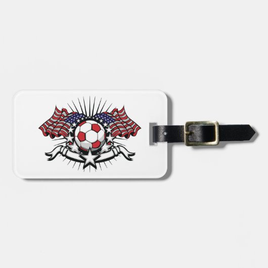 Patriottisch Amerikaans Voetbal Ontwerp USA Vlag F Bagagelabel (Voorkant horizontaal)