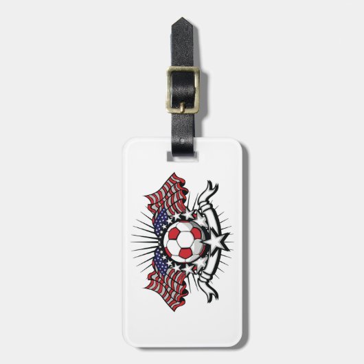 Patriottisch Amerikaans Voetbal Ontwerp USA Vlag F Bagagelabel (Voorkant verticaal)