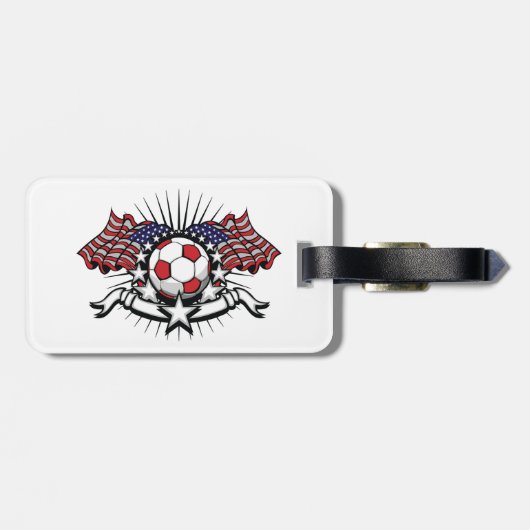 Patriottisch Amerikaans Voetbal Ontwerp USA Vlag F Bagagelabel (Achterkant horizontaal)