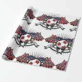 Patriottisch Amerikaans Voetbal Ontwerp USA Vlag F Cadeaupapier (Uitgerold)