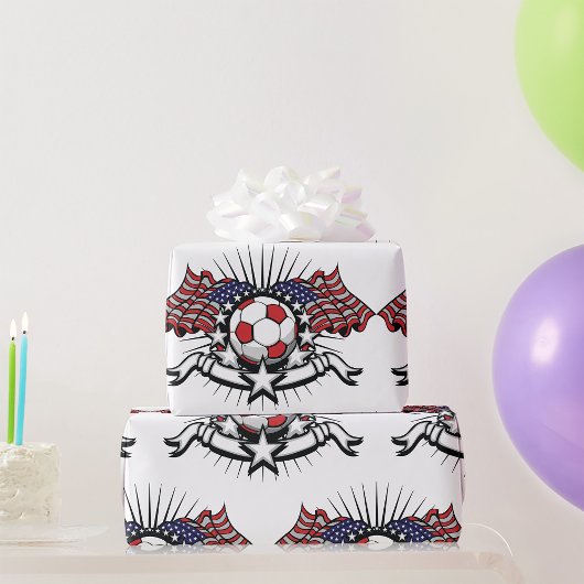 Patriottisch Amerikaans Voetbal Ontwerp USA Vlag F Cadeaupapier