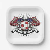 Patriottisch Amerikaans Voetbal Ontwerp USA Vlag F Papieren Bordje (Voorkant)