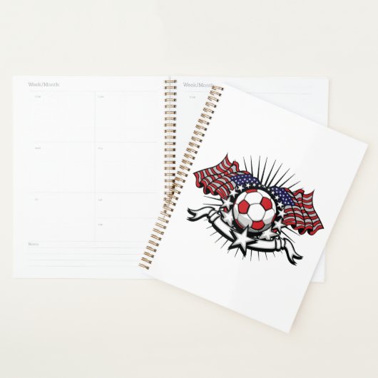 Patriottisch Amerikaans Voetbal Ontwerp USA Vlag F Planner (Display)