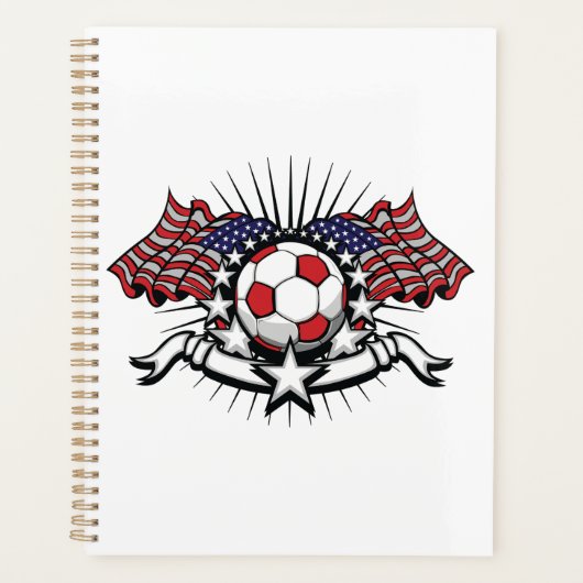 Patriottisch Amerikaans Voetbal Ontwerp USA Vlag F Planner (Voorkant)