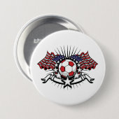 Patriottisch Amerikaans Voetbal Ontwerp USA Vlag F Ronde Button 7,6 Cm (Voorkant /achterkant)