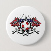 Patriottisch Amerikaans Voetbal Ontwerp USA Vlag F Ronde Button 7,6 Cm (Voorkant)