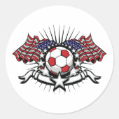 Patriottisch Amerikaans Voetbal Ontwerp USA Vlag F Ronde Sticker (Voorkant)