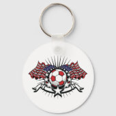 Patriottisch Amerikaans Voetbal Ontwerp USA Vlag F Sleutelhanger (Voorkant)