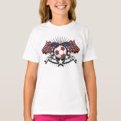 Patriottisch Amerikaans Voetbal Ontwerp USA Vlag F T-shirt (Voorkant)