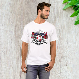 Patriottisch Amerikaans Voetbal Ontwerp USA Vlag F T-shirt