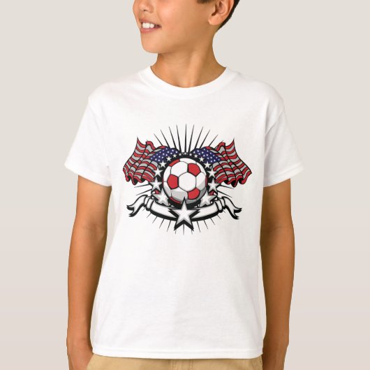 Patriottisch Amerikaans Voetbal Ontwerp USA Vlag F T-shirt (Voorkant)