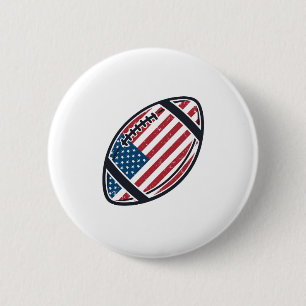 Patriottisch Amerikaans Voetbal Vintage Vector Des Ronde Button 5,7 Cm