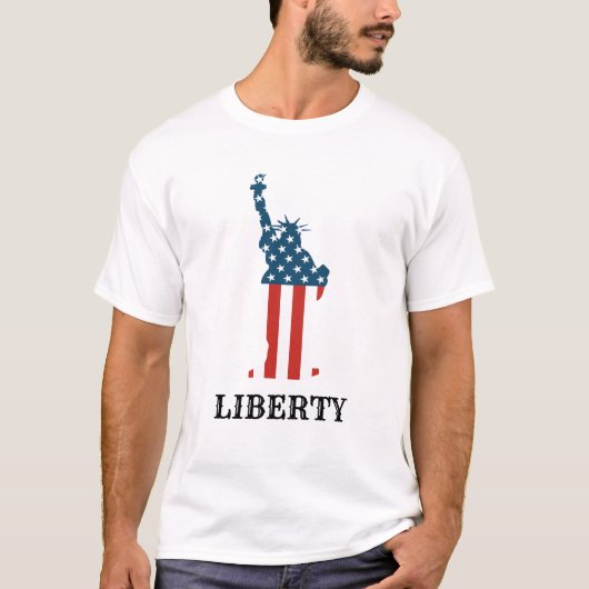 Patriottisch Amerikaans Vrijheidsbeeld Sterren Str T-shirt (Voorkant)