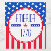 Patriottisch Amerikaans Wijn Etiket (Enkel label)