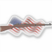Patriottisch Amerikaans WW2 Rifle M1 Garand Sticker (Voorkant)
