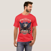 Patriottisch Amerikaanse Adelaar 4 juli T-shirt on (Voorkant volledig)