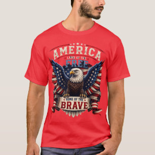 Patriottisch Amerikaanse Adelaar 4 juli T-shirt on