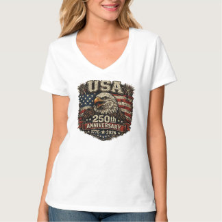 Patriottisch Amerikaanse Adelaar Rood Wit en Blauw T-shirt