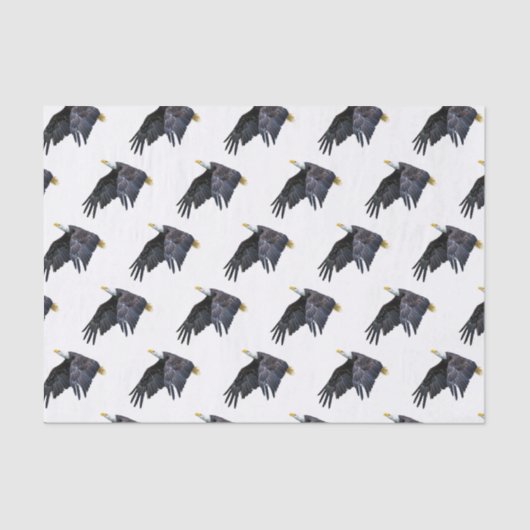 Patriottisch-Amerikaanse Bald Eagle in Flight Mini Tissuepapier (Voorkant)