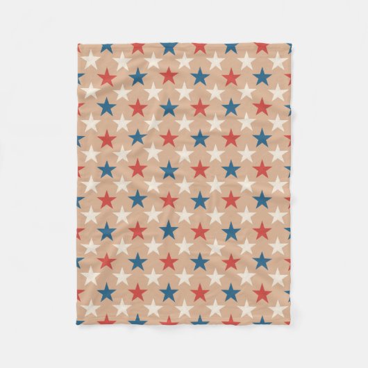 Patriottisch Amerikaanse sterrenpatroon Fleece Deken (Voorkant)